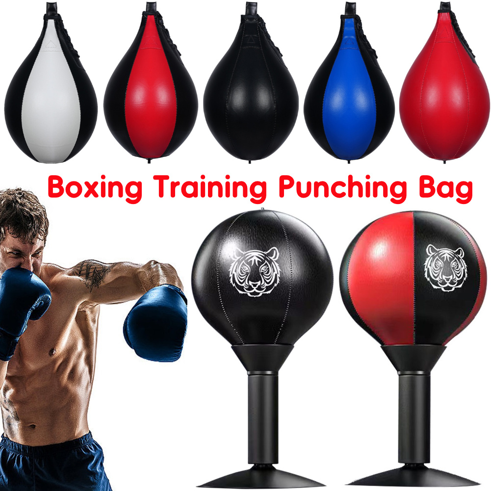 Boxningshastighetsboll hängande boxningssäck pu-läder boxningsreflexboll stressavlastning boxningsslagpåse boxningsutrustning