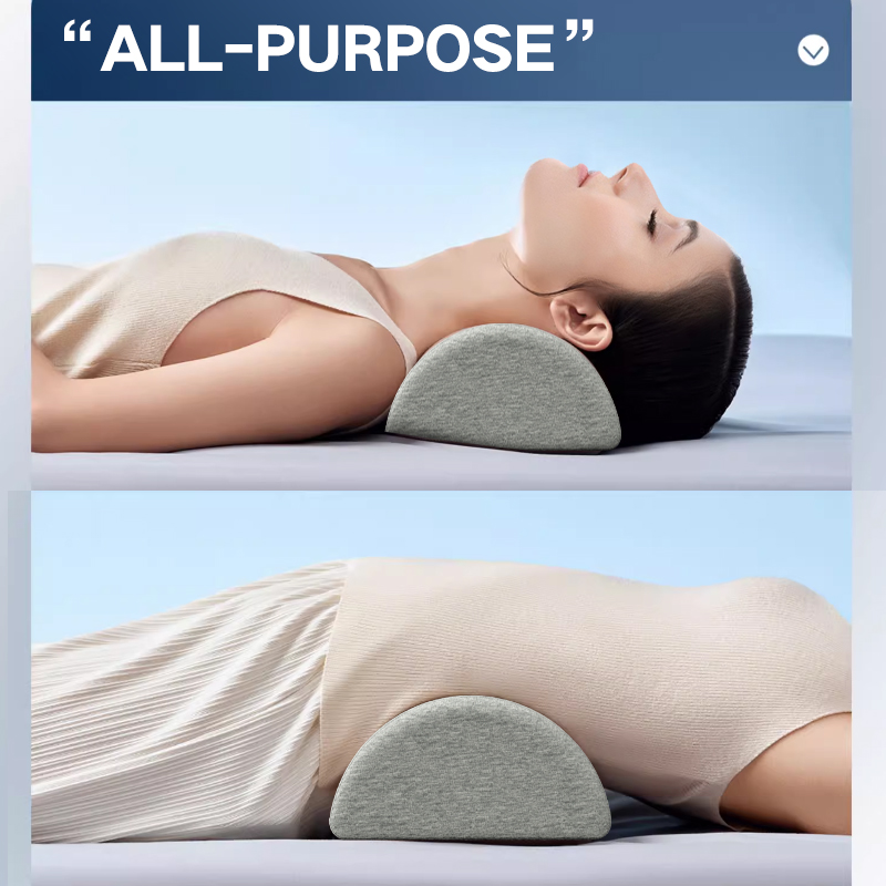 Komfortpute for ben, rygg og hode, trekk i bomull med minneskum, korsryggstøttepute for semi-rullpute