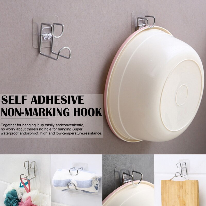 Gancho de lavabo de acero inoxidable para baño, gancho sin clavos para aseo, colgador de pared con ventosa