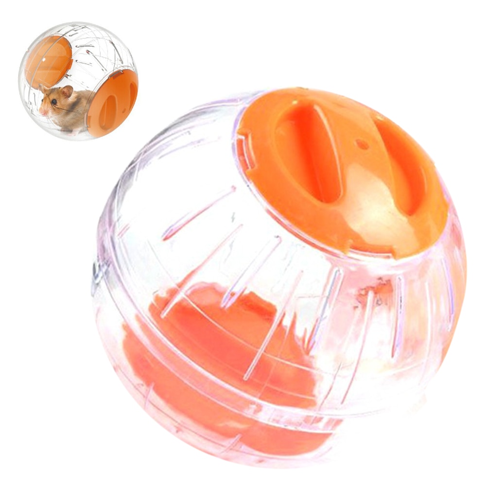Plastic Pet Round Ball Animal Hamster Mice Toy Transparent Hamster Ball Dog Special Toy Ball Small Animals Cage Accessories: Orange