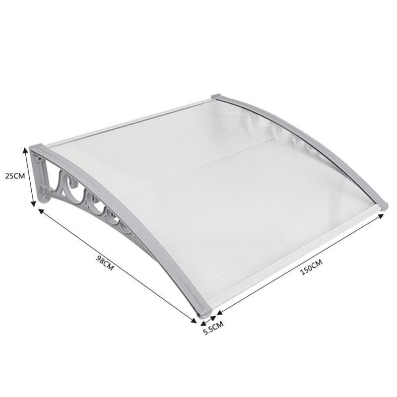 Sun Shelter Anti UV Ultralight Sunshade DIY Outdoor Furniture Door Window Awning Canopy Rain Shelter Outdoor Shade Cover HWC: 100x150 cm