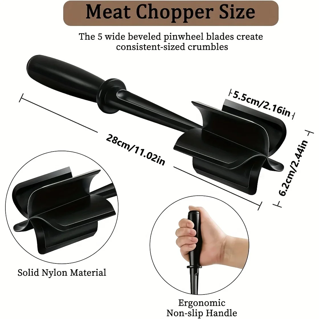 Vlees Chopper Keuken Gemalen Rundvlees Stamper Mengen Slijpen en Stampende Spatel Vlees Schraper voor Vleesmolen Thuis Gadgets