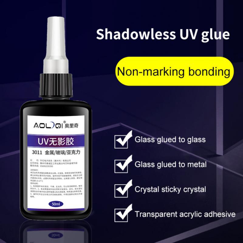 50/10ML UV Bonding & Welding Glue Kit Super Bonding UV Glue with Black Light, Quick-Drying for Bonding Glass, Metal Repair Tools