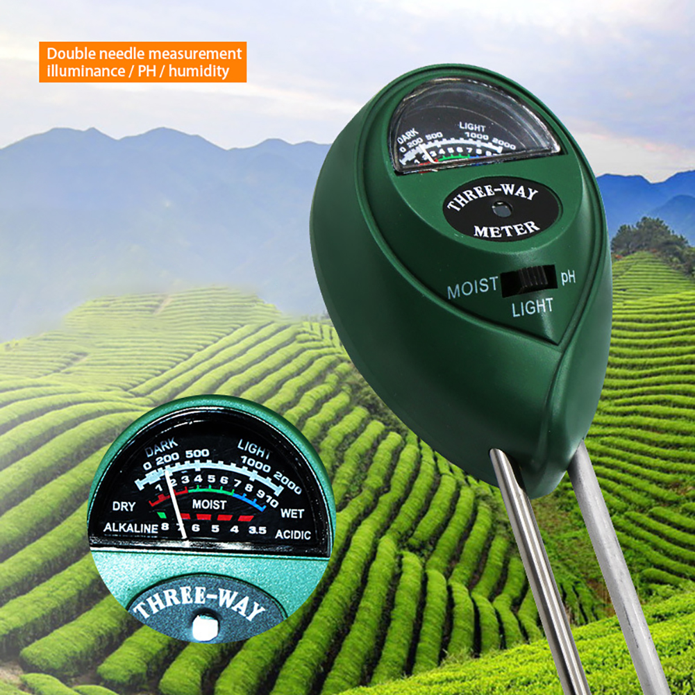 3 in 1 Digital Soil Moisture Meter Analysis PH Tester Garden Detector Hygrometer Light Detector Acidity PH Moisture Meter