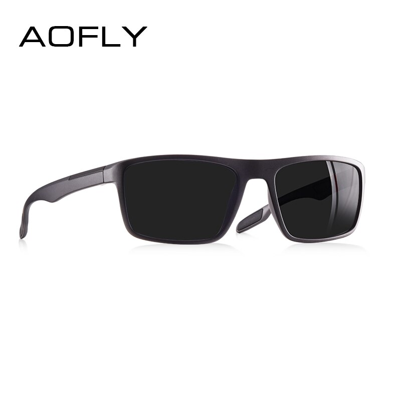 AOFLY ultra-léger TR90 lunettes De soleil polarisées hommes pilote nuances mâle Vintage lunettes De soleil pour hommes Spuare lunettes Gafas De Sol: C2Gray Frame