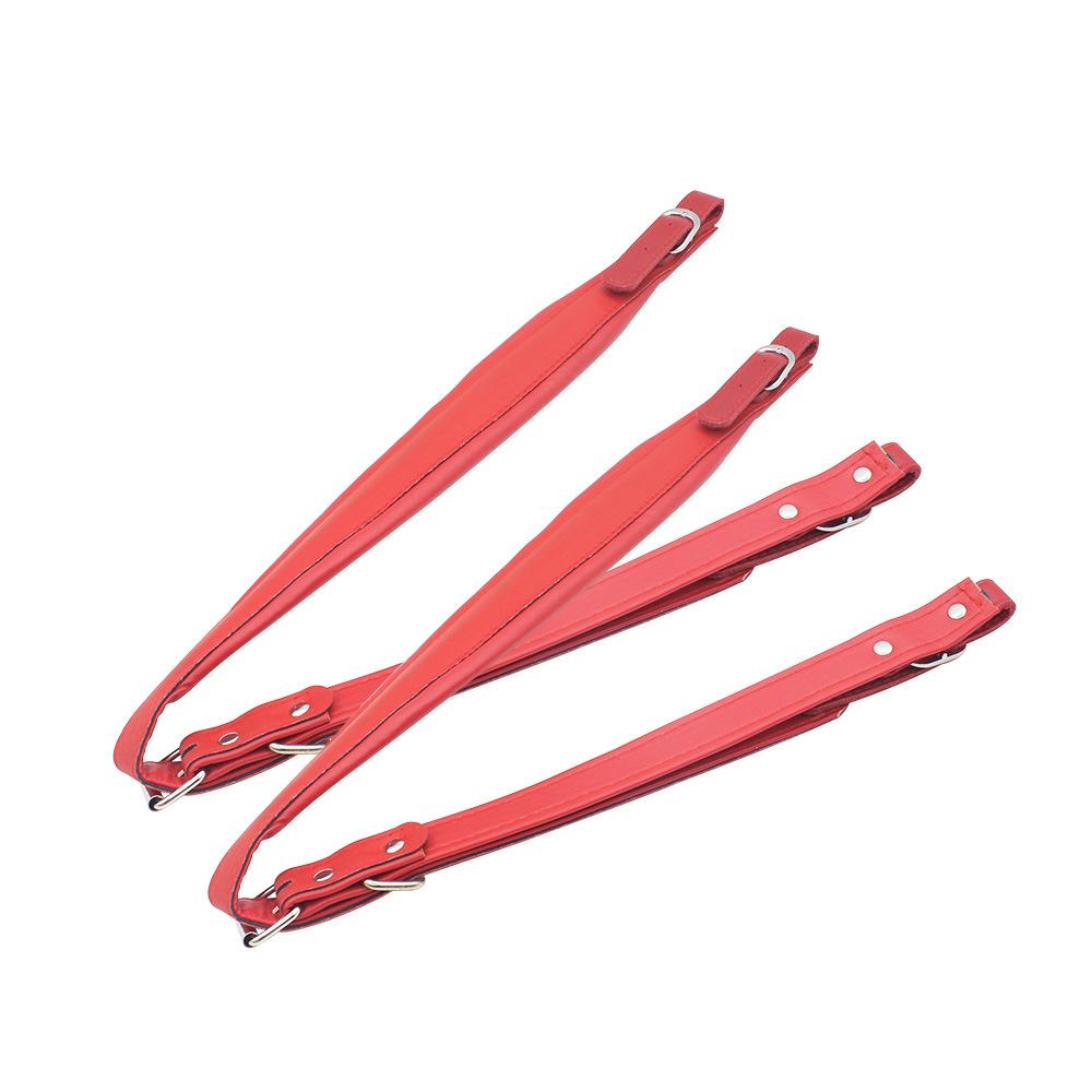 Bløde cmfortable læder harmonika stropper skulder armbælter sæt tilbehør: Rød