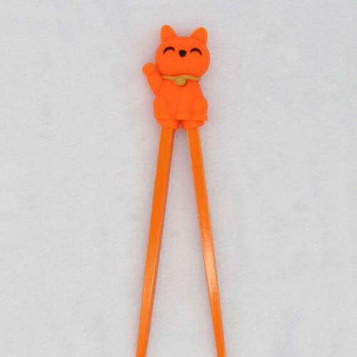 Palillos de goma antideslizantes para niños, palillos de entrenamiento al azar, para aprendizaje, 1 par: Orange