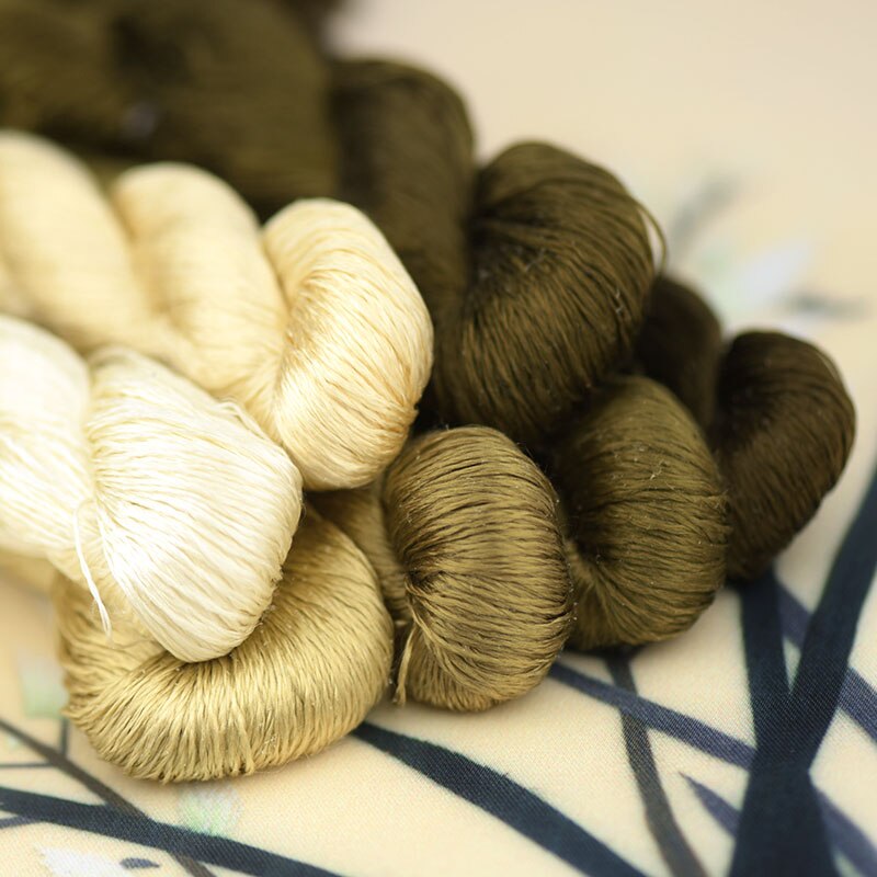 silk embroidery thread / 100% silk thread /hand embroidery embroider cross stitch/dark brown series/7 pure colors