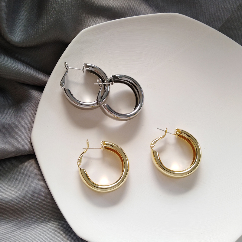 Minimalist Large Circle Geometric Round Big Hoop Earrings For Women Girl Wedding Party Jewelry
