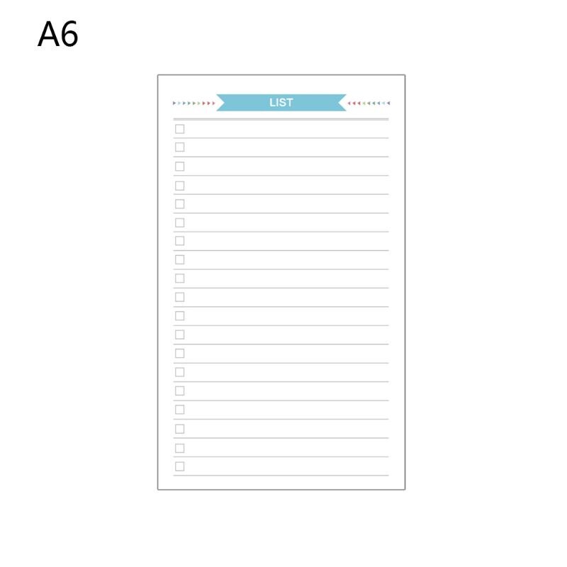 6 gaten vulling binnenpapier dagboek week maand planner voor  a5 losse bladen notitieboek: D