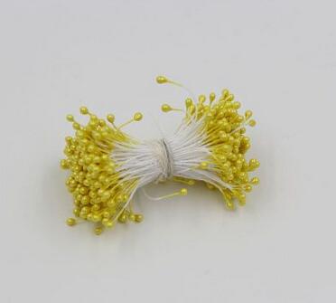 100 Stks/partij Kunstbloemen Meeldraden Parel Bloem Meeldraden Bloemen Meeldraden Voor Cake Mini Rose Bruiloft Decoratie Kunstbloemen: Yellow