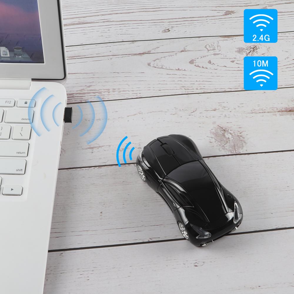 Bezprzewodowa mysz 2.4G sportowy samochód optyczne USB ergonomiczny komputer fajny Mause 3D moda zaprojektowany myszka gracz dla dzieci na PC laptop prezent