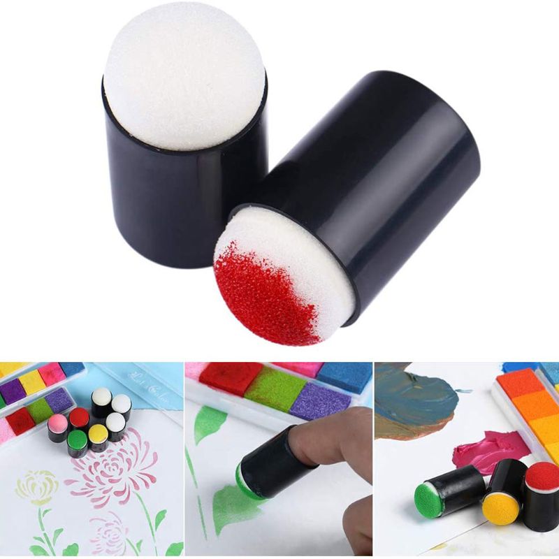 40pcs Finger Sponge Daubers Painting Ink Pad Stamping Brush Craft Case Art Tool with Box Scrapbooking DIY Crafts