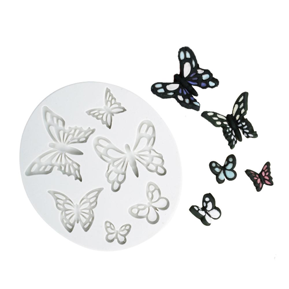 Vlinder Vorm Fondant Cake Silicone Mold Koekjes Gebak Mould Ice cube Chocolade Snoep Mallen Taart Decoratie Bakken Tool K047