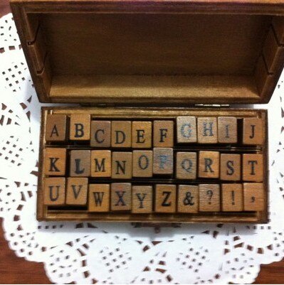 Anglais Cursive Digital Wooden AlPhaBet Seal Set Standardized Rubber Stamps English Letter Stamp Craft Supplies for Card Making: 30 upper