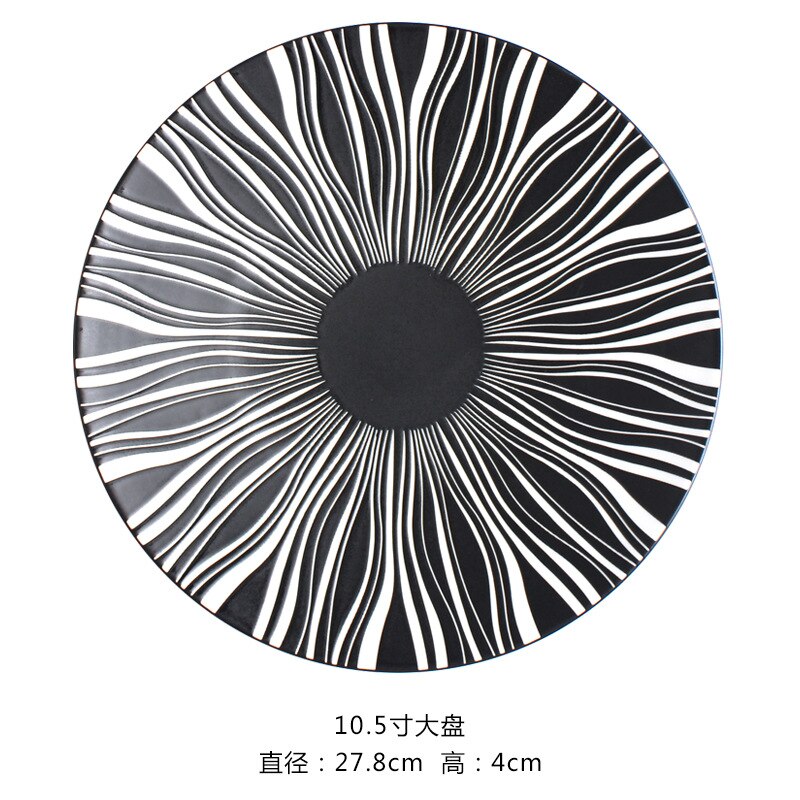 Geometric Pattern Dinner Plate Ceramic Printing Dish Pasta Dessert Dishes And Plates Pratos De Jantar: 12