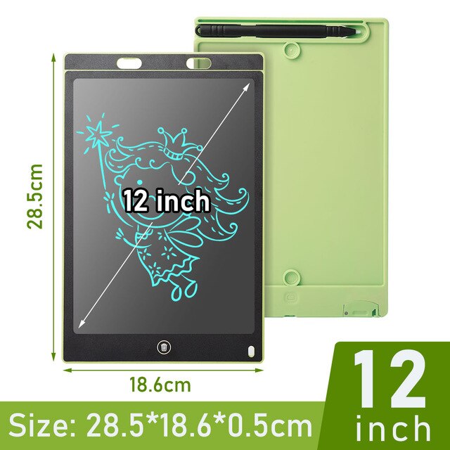 Electronic Drawing Board LCD Screen Writing Tablet Digital Graphic Drawing Electronic Handwriting Pad Board+Pen 8.5&#39;&#39; 12 inch: 12inch-green