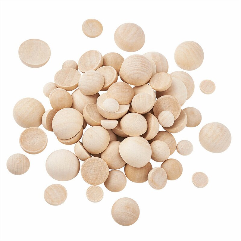 Natural 15/20/25/30mm Wood Beads Semicircle Bead Unfinished DIY Makeing for Accessories Jewelry Wooden Wood Beads Semi Circle