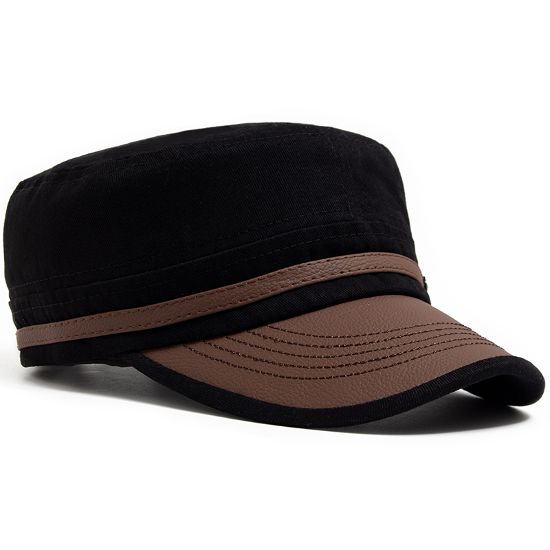 Sombrero plano para mujer, gorra de béisbol con ala de cuero PU a la para hombre, tela de algodón suave, visera informal, sombrero de camionero ajustable para otoño y verano