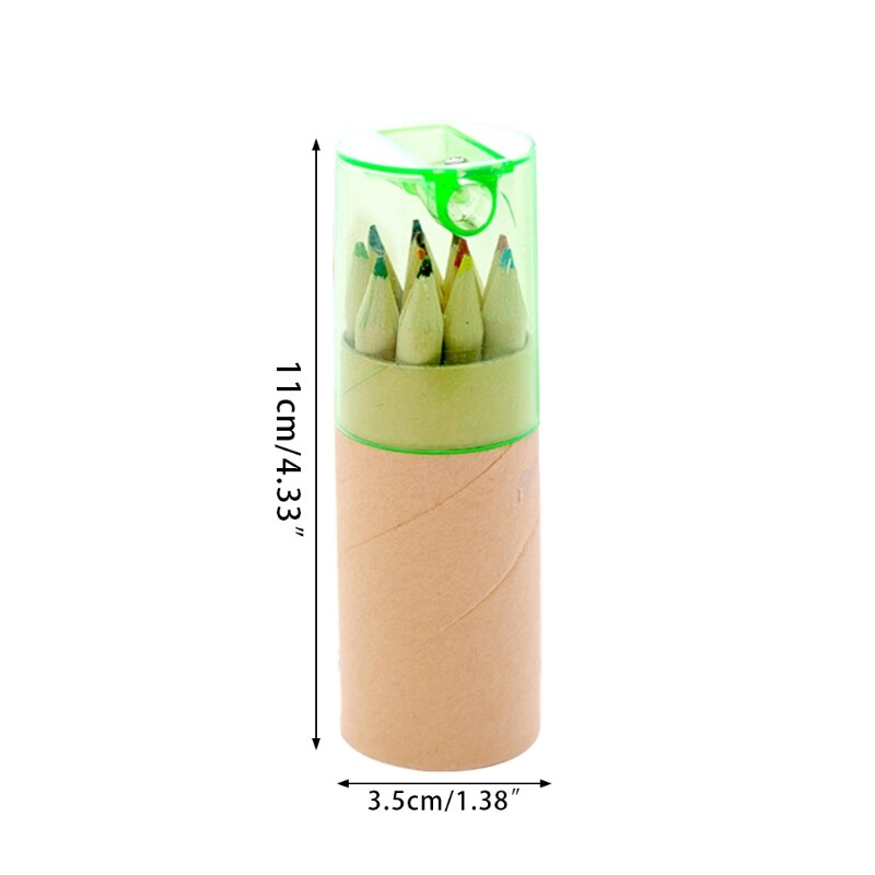 12 Kleuren High-Graded Gekleurde Potloden Draagbare Pocket Kleuringspotlood Set Met Puntenslijper Student Tekening Levert