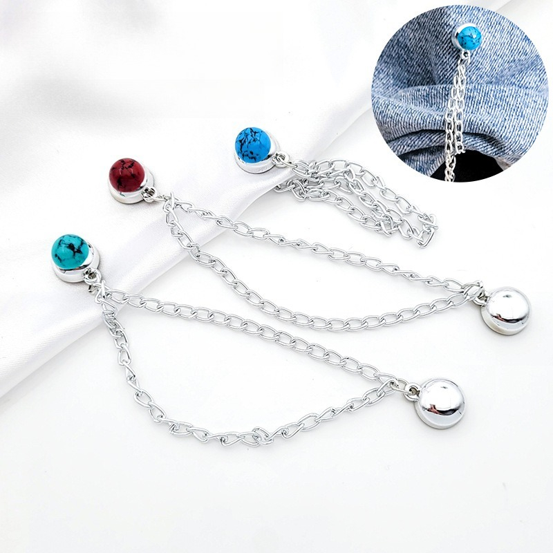 Bouton magnétique multifonction pour vêtements, avec chaîne, boutons métalliques, Clip pour vêtements, écharpe, jambes de pantalon, outils magnétiques de fixation de manchette