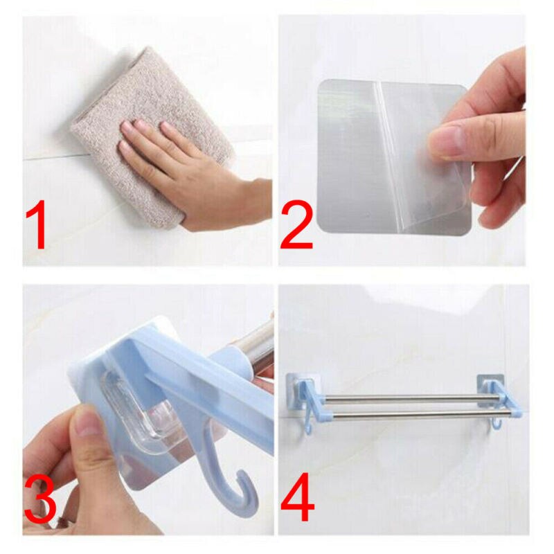 Handdoekhouder roestvrij staal vaste badhouder badkamerstang wandgemonteerde handdoekhouder enkele haak dubbele badkamer handdoekrekken