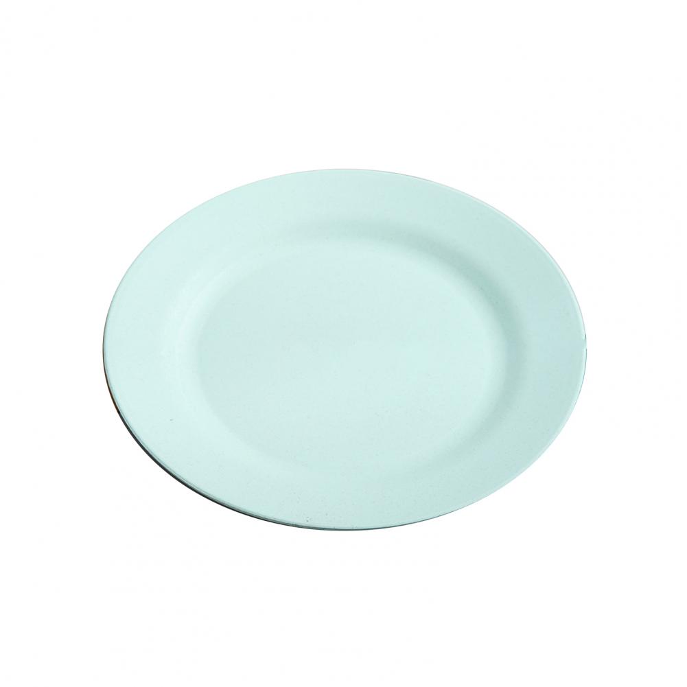 Shockproof Food Plate Plastic Heat-resistant Dinner Plate Tableware Set Breakfast Plate Salad Tray Steak Flate for Home: Green 28cm