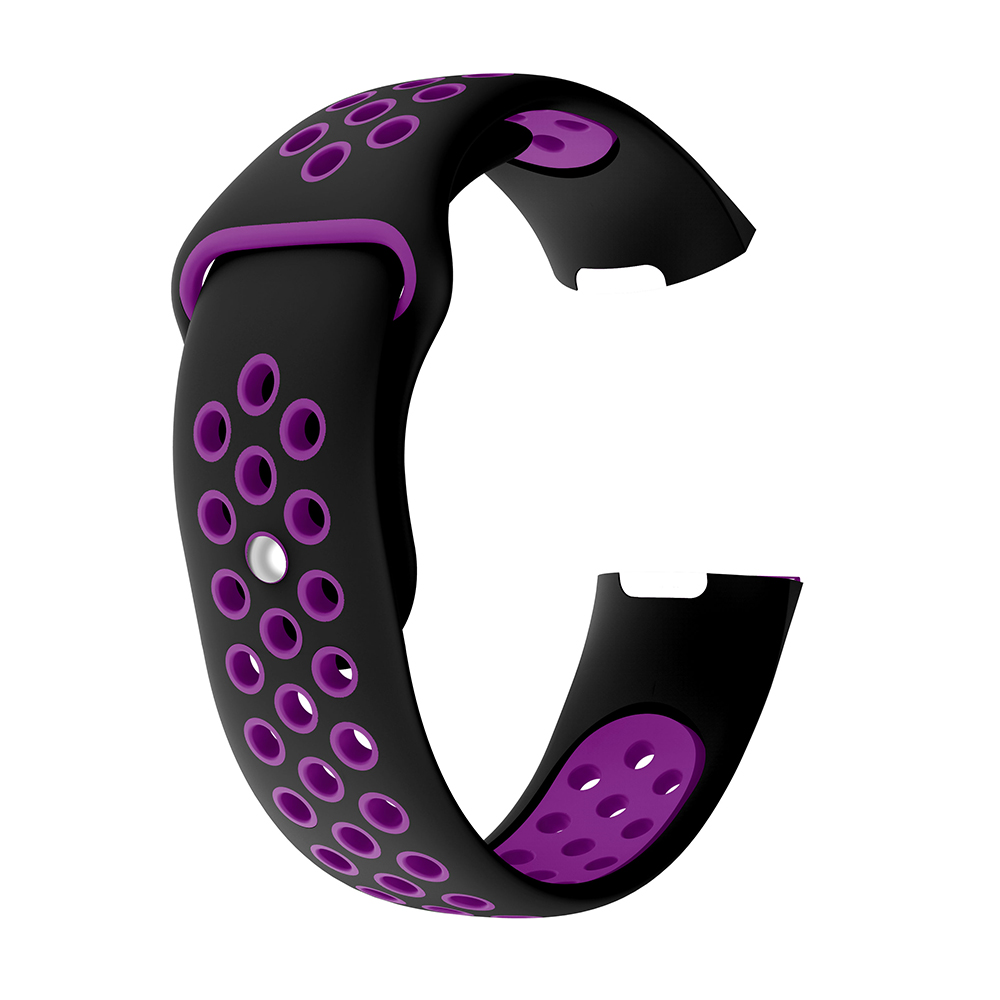 YAYUU Bands for Fitbit Charge 3/ Fitbit Charge 4/ Charge 3 SE Soft Waterproof Replacement Wristbands for Women Men: Black Puple / L