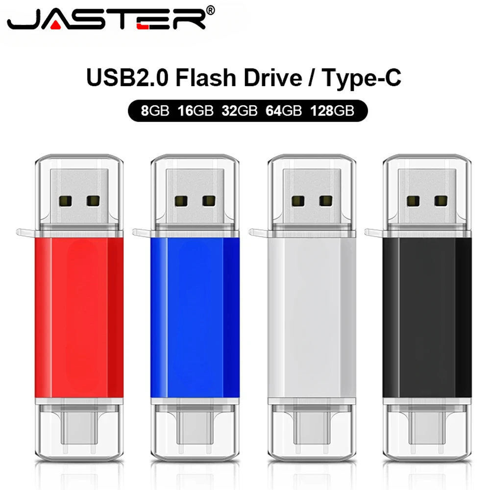 Pendrive USB 2.0 typu C 128 GB, pamięć USB 2 w 1, karta pamięci 64 GB, 32 GB, 16 GB, szybki, wielofunkcyjny dysk U do smartfonów
