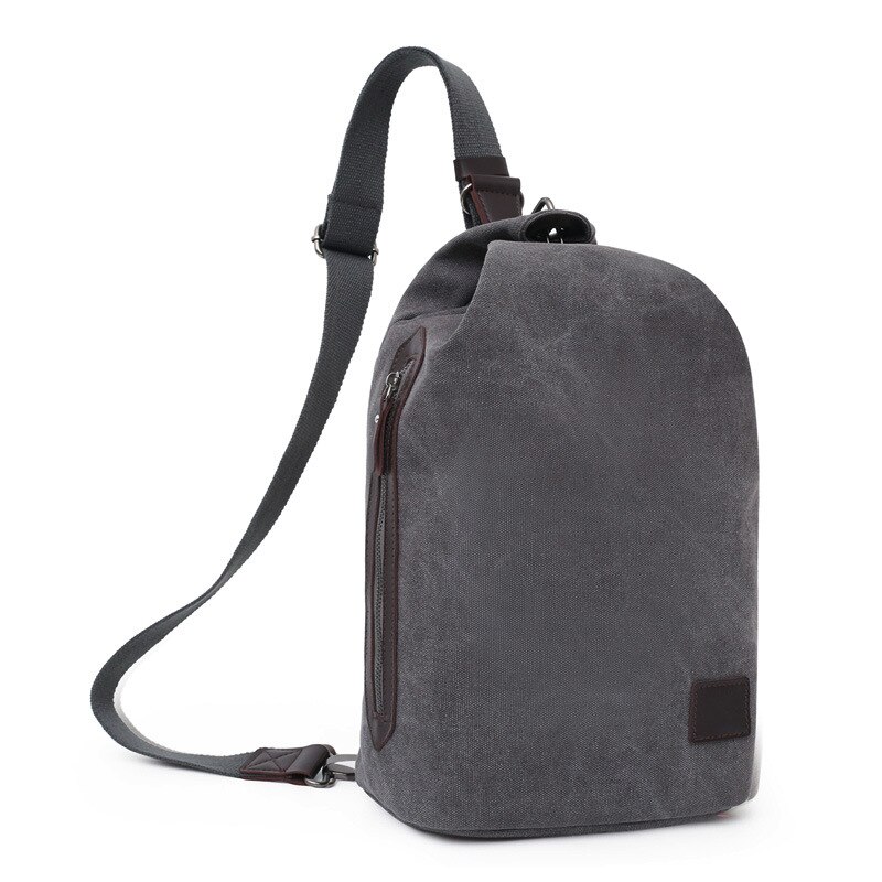 Men Chest Pack Schoolbag For Teenagers Boys Male Travel Shoulder Bag Men Backpacks Black Khaki Canvas Anti Theft Bags