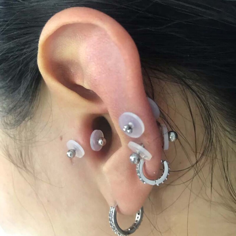 10 stykker piercing helende silikoneskiver til bagsiden af øreringene gennemsigtige skivepuder til fastgørelse af øreringe