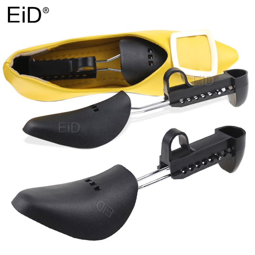 1 par praktiska plastsko trädskor bår, justerbar man kvinnor lägenheter pumps boot shaper rack expander träd storlek s/l