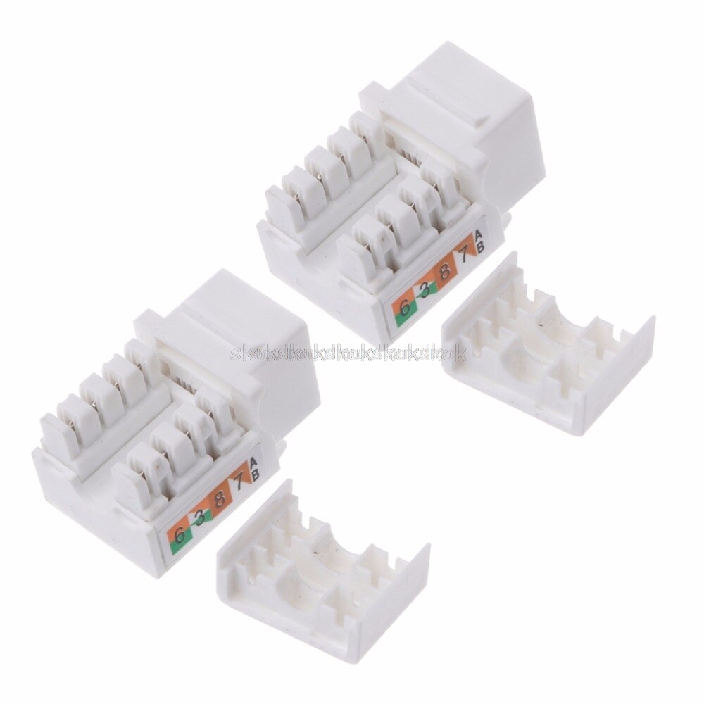 2Pcs CAT6 Network Module Information Socket RJ45 Connector Adapter Keystone Jack Au13 19 Droship