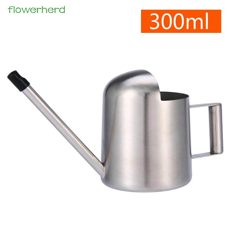 Bidon d'eau en acier inoxydable 300/500ml, arrosage en métal, Pot d'arrosage brossé pour plantation de jardin, outils de jardinage de fleurs