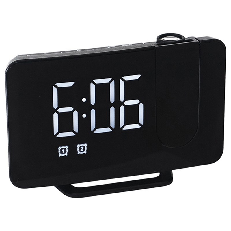 Projection Alarm Clock for Bedroom,Projector Ceiling Clock with Digital LED Temperature Humidity Display,Projector