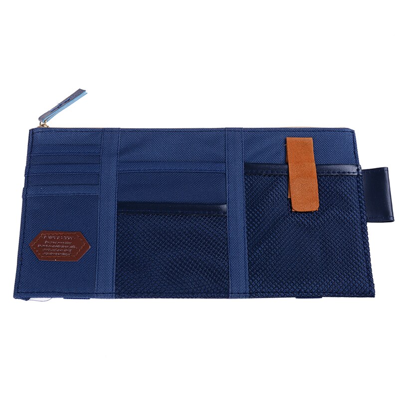 Interior Accessories Auto Sunshade Cover Car Sun Visor CD Holder Phone Hanging Bag: Navy Blue