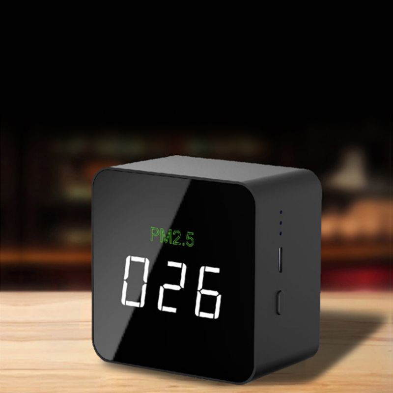 Mini  pm2.5 detector lucht tester monitor meter oplaadbare lucht -06 zwart