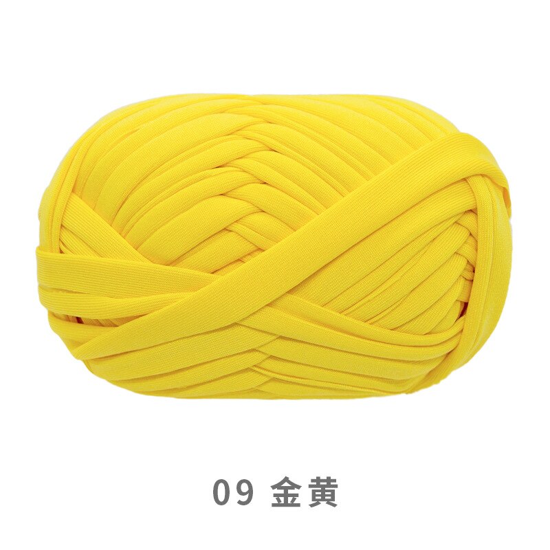 Neemoy100g/ball Colorful Cloth Strip Yarn Hand Knitting Crochet Thread for DIY Handmade Cushion Carpet Line Coarse Yarn: 09 golden yellow