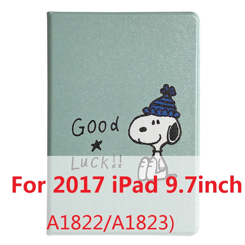Tablet Case for iPad 10.2" 7th Gen, 9.7" 5th/6th Gen, Air 1/2/3, Pro 9.7"/10.5" - PU Smart Cover: 2017 iPad 9.7 inch