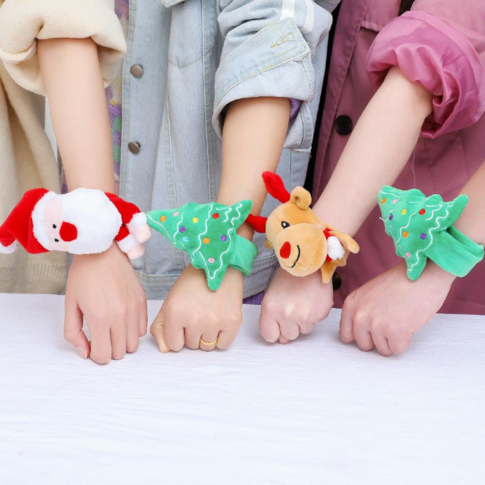 1 pièces enfants noël Santa cerf chapeau arbre gifle Bracelets envelopper bracelet anneau bande fête jouets anniversaire fête