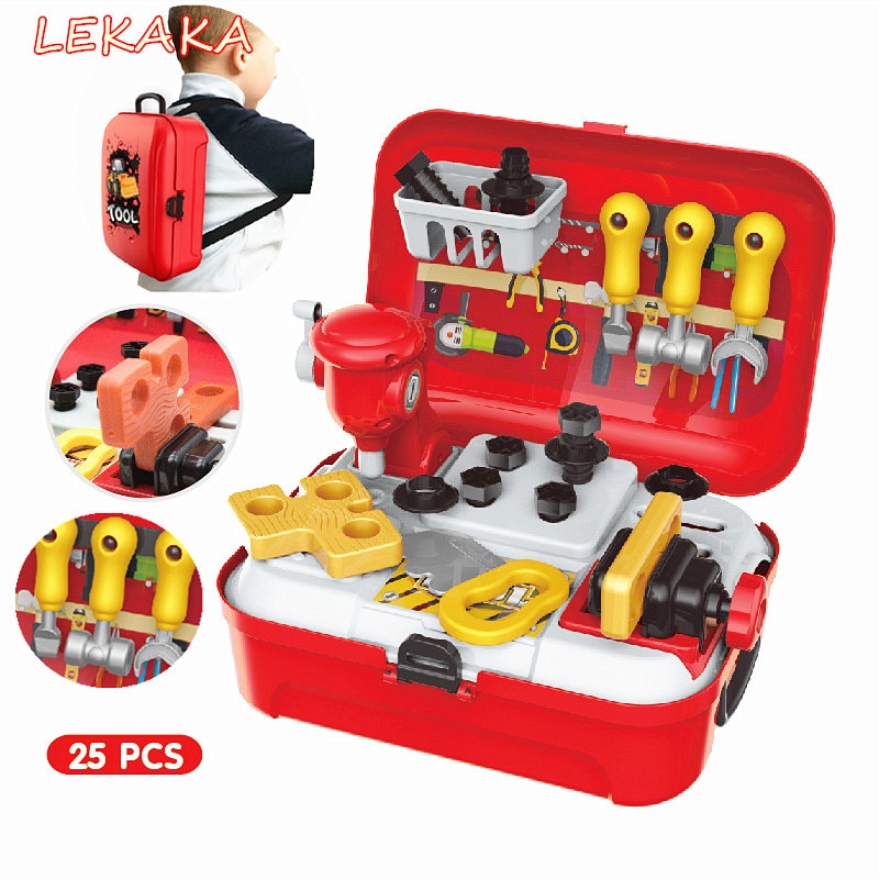 Kids Toolbox Kit Pretend Play Simulation Repair Tools Toys Plastic Game Learning Engineering Tool Toys Xmas For Boys Kids