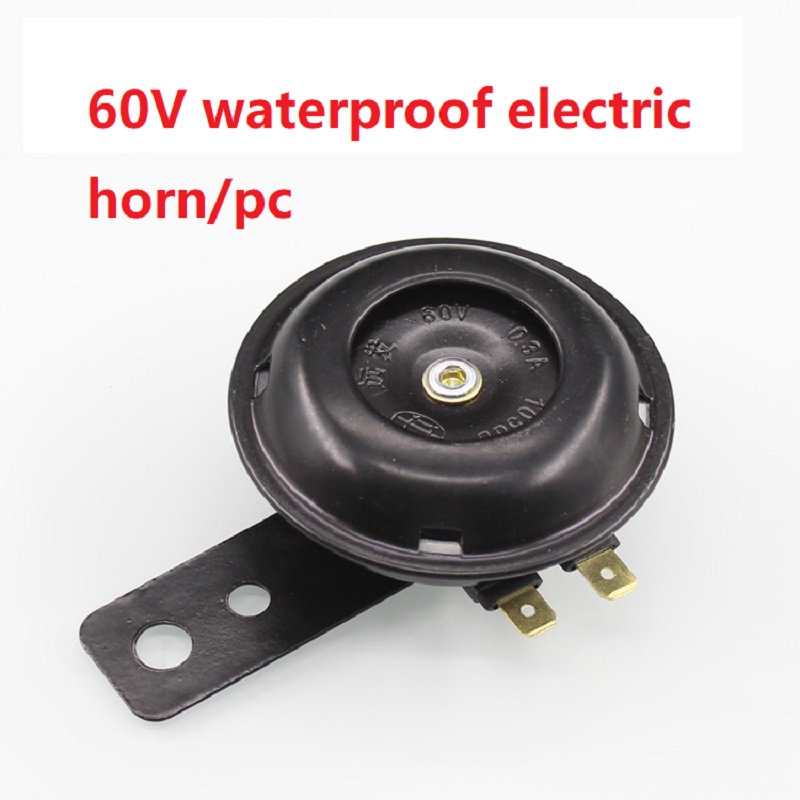 Kit de klaxon électrique pour moto, haut-parleur rond étanche, klaxon électrique puissant adapté au vélo et au Scooter 12V 48V 60V 105dB: Or