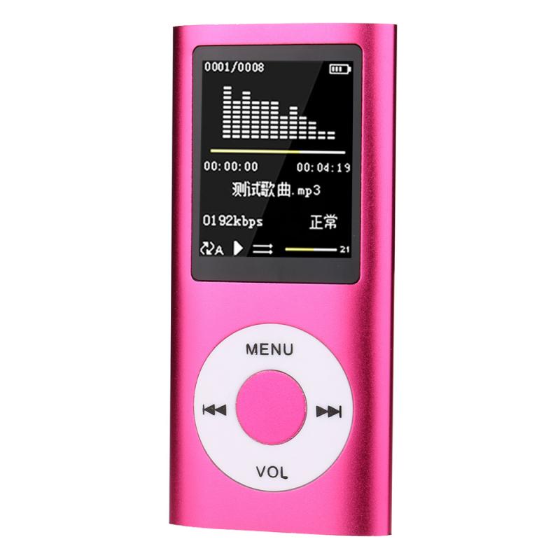 Mini LCD Screen Portable Sport MP3 MP4 Player Support 32GB 1.8" LCD Music Video Media FM Radio: Pink