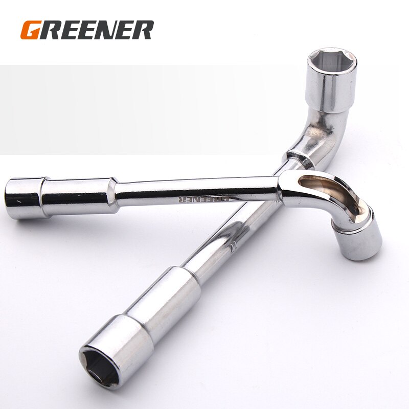 GREENER Cross Wrench Car Tire L Type Socket Wrenches Set Changing Tool Universal Extended Socket Perforation Elbow Spanner Hand