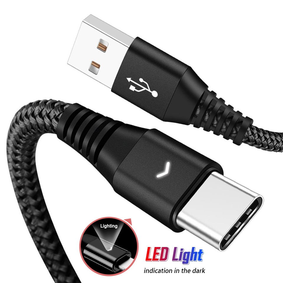 Luz LED Tipo de USB Tipo C para Sony Xperia XZ3 XZ2 XZ1 Plus Ultra iluminación compacto USB-C Tipo C Línea alámbrica