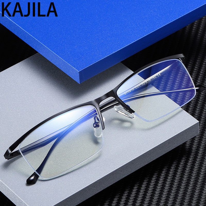 Anti-Blauw Licht Glazen Voor Mannen Half Randloze Oogbescherming Anti-blu Ray Eyewear Man metalen Frames Wholesale5910
