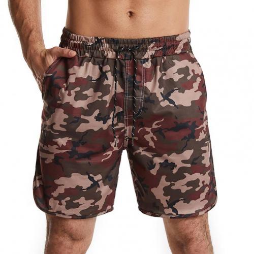 Pantaloncini da 2021 MCasual traspiranti per la pelle con tasche abbinate a colori pantaloncini da uomo comodi da spiaggia mimetici estivi per spiaggia: Rosso / L