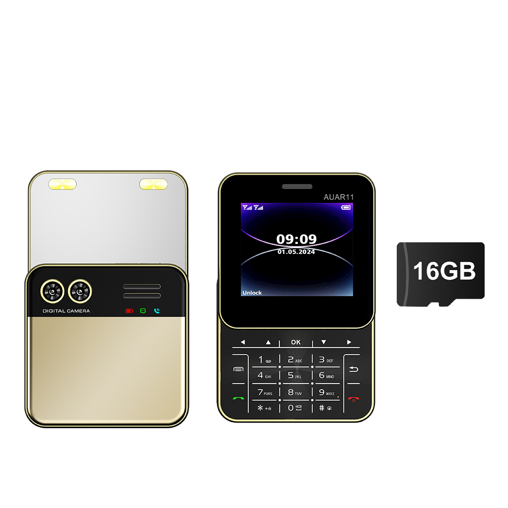 SERVO AUAR11 Roterend schuifscherm Telefoon 2,4-inch display 2G GSM Blacklist Snelheidsknop Kleine mobiele telefoons Op-voor-datum Meertalig: GRIJS
