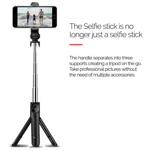 XT-09-Mini trípode/palo Selfie móvil, soporte de tamaño de viaje con Bluetooth, remoto, plegable, para viaje