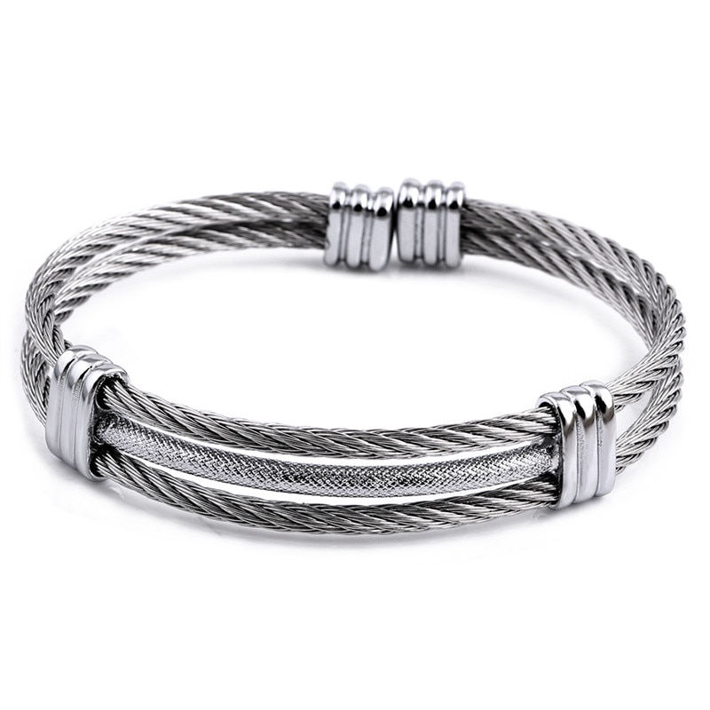 ZORCVENS spring wire line colorful titanium steel bracelet stretch Stainless steel Cable Bangles for women